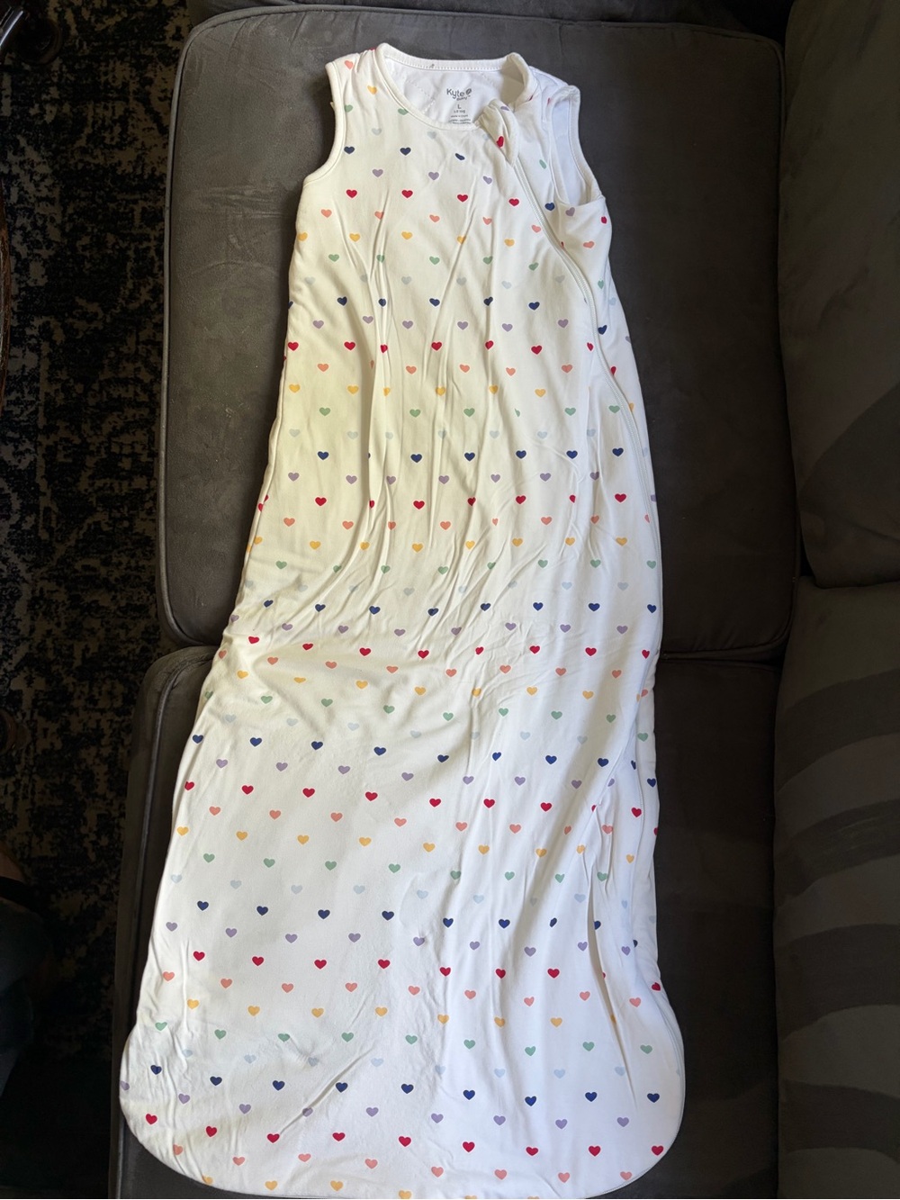 Kyte Baby Sleep Bag in Cloud Rainbow Hearts